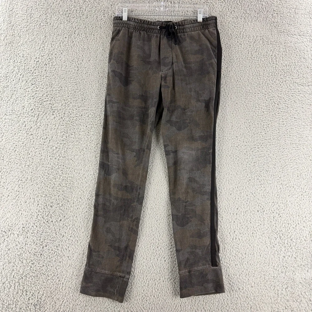 James Perse Yosemite Joggers Mens 1 Gray Camo MCHJ1321 Side Stripe Performance